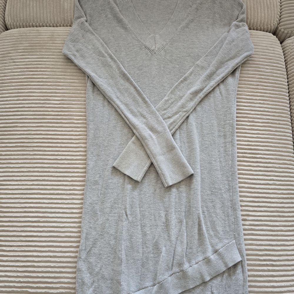 Gray V-Neck Sweater